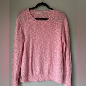 J. Crew‎ Pink and White Knit sweater xl